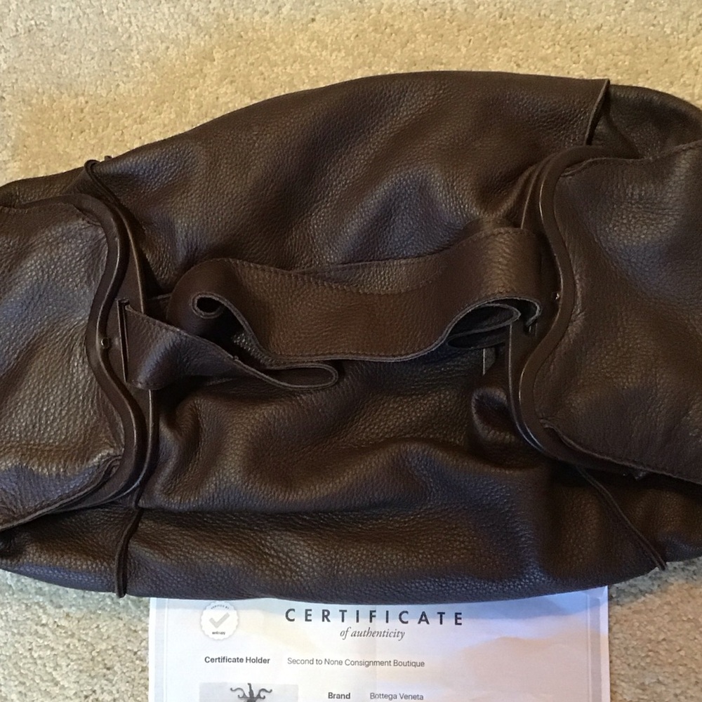Bottega Veneta Dark Brown Leather Tote. Vintage. Letter of authenticity. - Picture 2 of 10